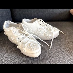 White platform wedding sneakers
